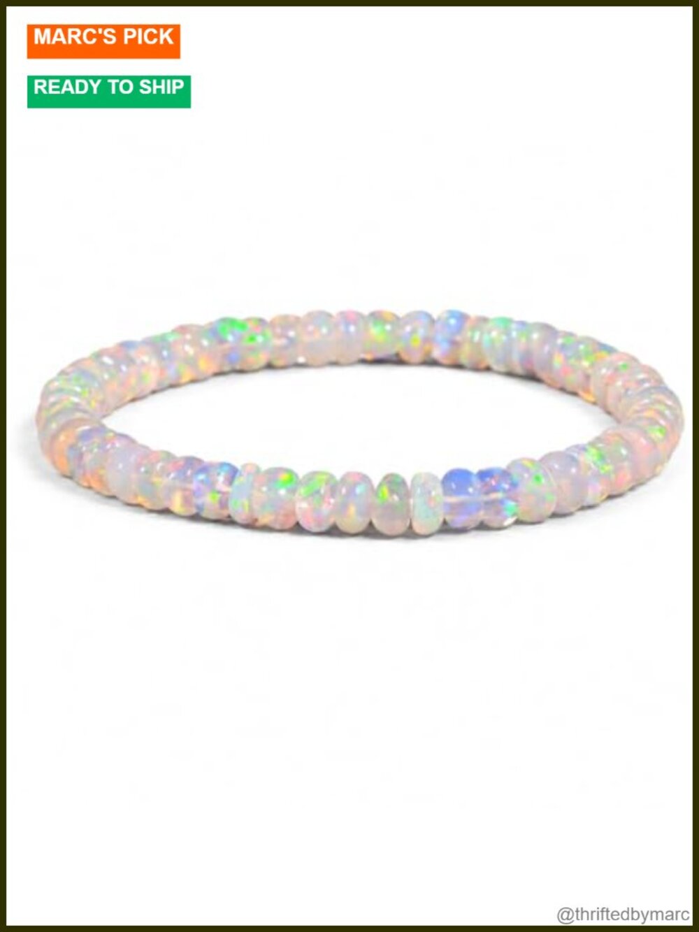 Natural Ethiopian Welo Fire Opal Bracelet Stretch Beaded 4mm